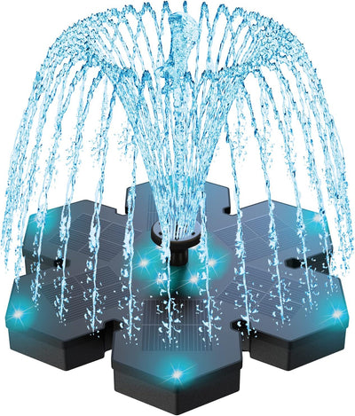 SZMP 2023 NEU Solar Springbrunnen für draussen,3.5W LED Solarbrunnen Teichpumpe mit 8 DIY Effekte,So