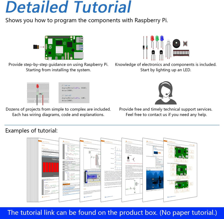 FREENOVE Complete Starter Kit for Raspberry Pi 4 B 3 B+ 400, Python C Java Scratch Code, 708-Page Tu