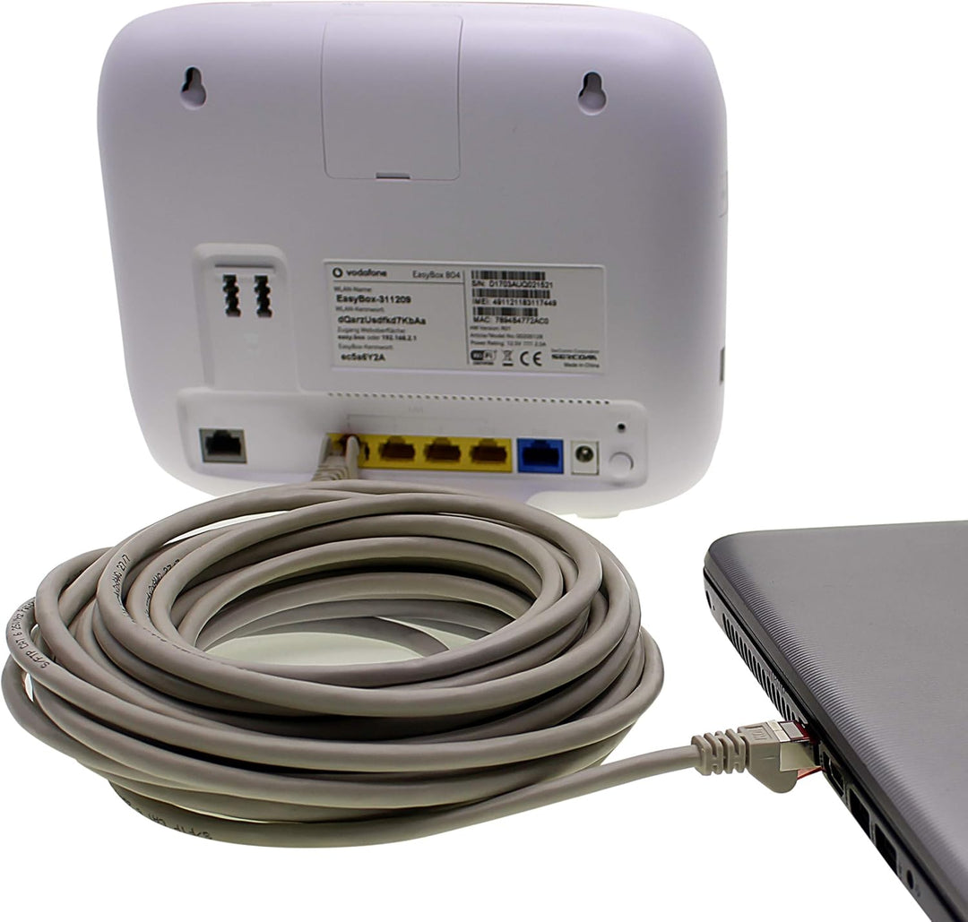 Netzwerkkabel Cat.6 7,5m grau - 10 x Ethernetkabel Lankabel Cat6 Lan Netzwerk Kabel Sftp Pimf Patchk