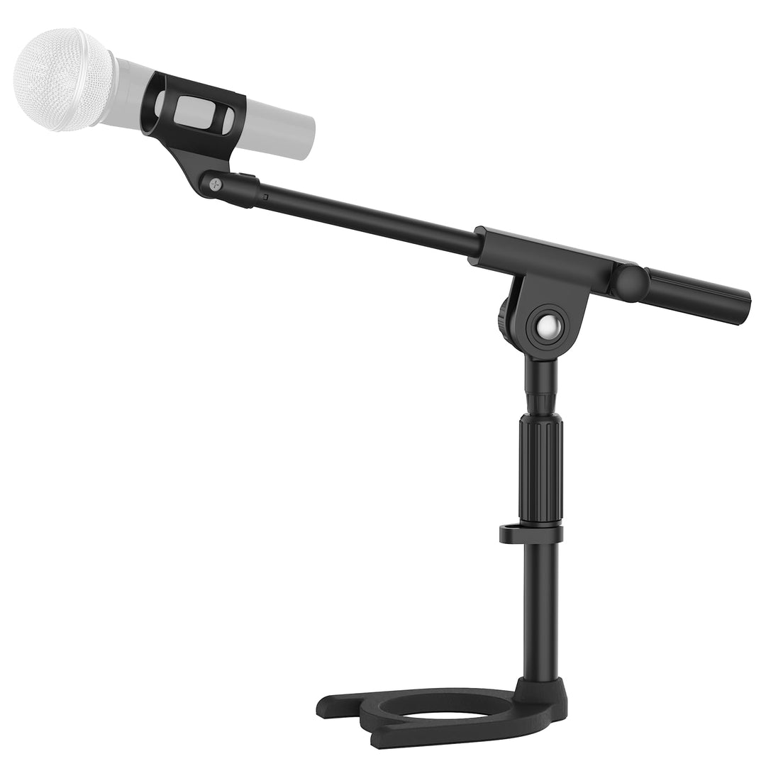 Tisch Mikrofonständer Höhenverstellbar 28–40cm, 180°Neigbar Mikrofon Ständer mit Stabiler Metallfuss