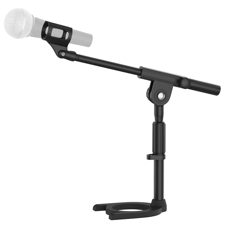 Tisch Mikrofonständer Höhenverstellbar 28–40cm, 180°Neigbar Mikrofon Ständer mit Stabiler Metallfuss