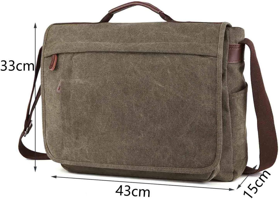 Neuleben Vintage Gross Umhängetasche Schultertasche 17 Zoll Laptoptasche Canvas Messenger Bag Damen