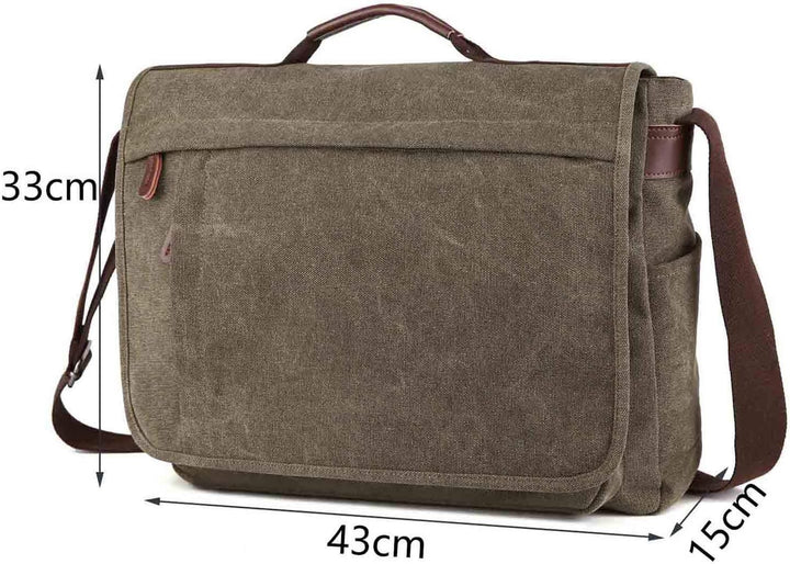 Neuleben Vintage Gross Umhängetasche Schultertasche 17 Zoll Laptoptasche Canvas Messenger Bag Damen