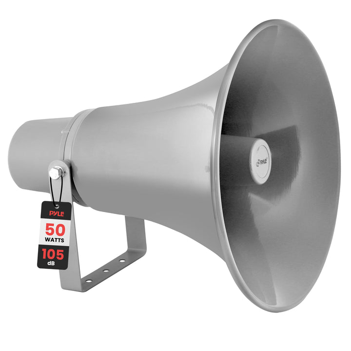Pyle PA-Hornlautsprecher Innen/Aussen – Kompakter 34 cm Lautsprecher, 50 W, 400 Hz–5 kHz, 8 Ω, 70 V