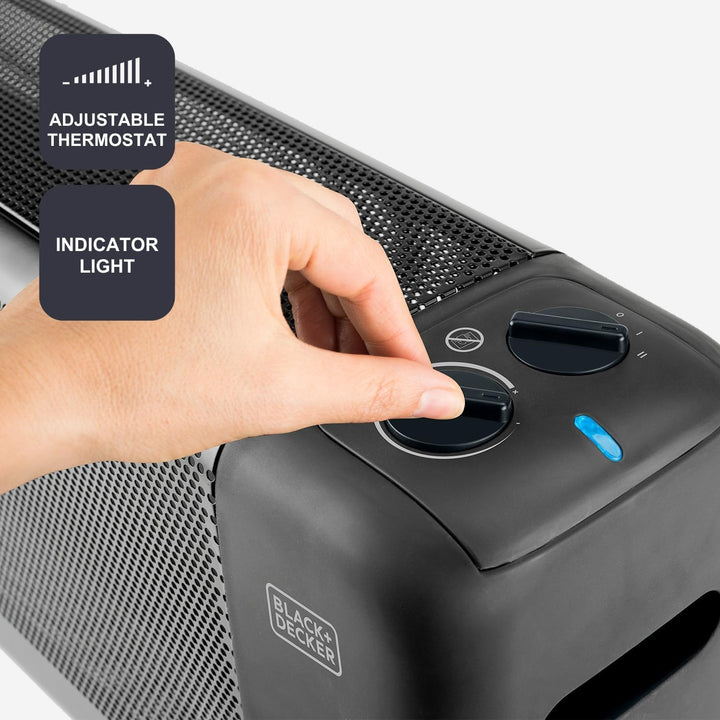 Black+Decker ES9350080B BXMRA1500E Radiator-Heizkörper mit Glimmerisolierung, 1500, Schwarz Heizkörp