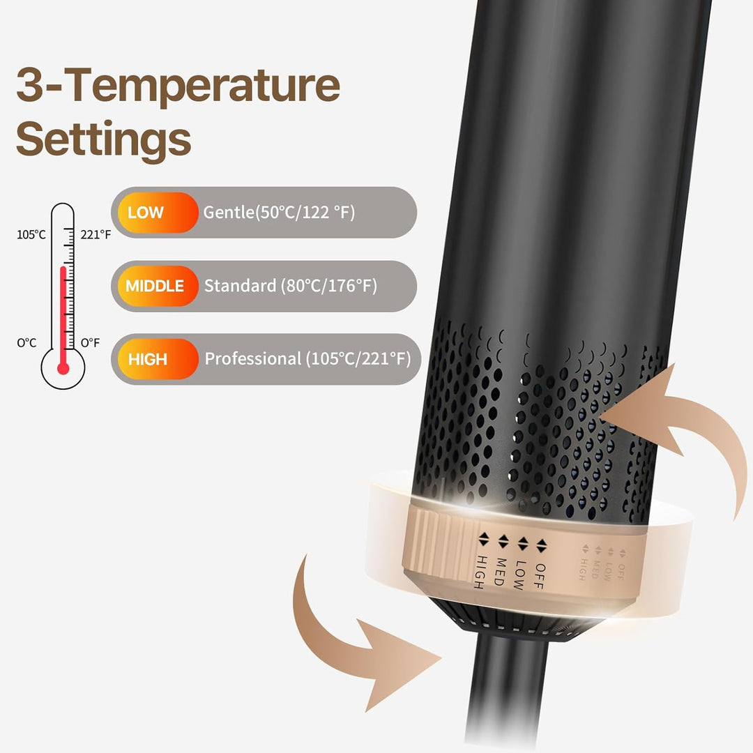 Hairstyler 5 in 1 Sendowtek, Multi Airbrush Haarstyler 1000W Airstyler Haarstyling Geräte 3 Temp Aut