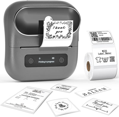 Phomemo M220 Bluetooth Etikettendrucker, Thermo Etikettendrucker Maschine Selbstklebend Beschriftung