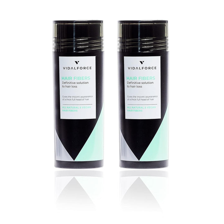 VidalForce. Schütthaar Dunkelbraun (60gr = 2x30gr) 100% Natürlich Ansatzpuder I Dichtes Haar in 20s