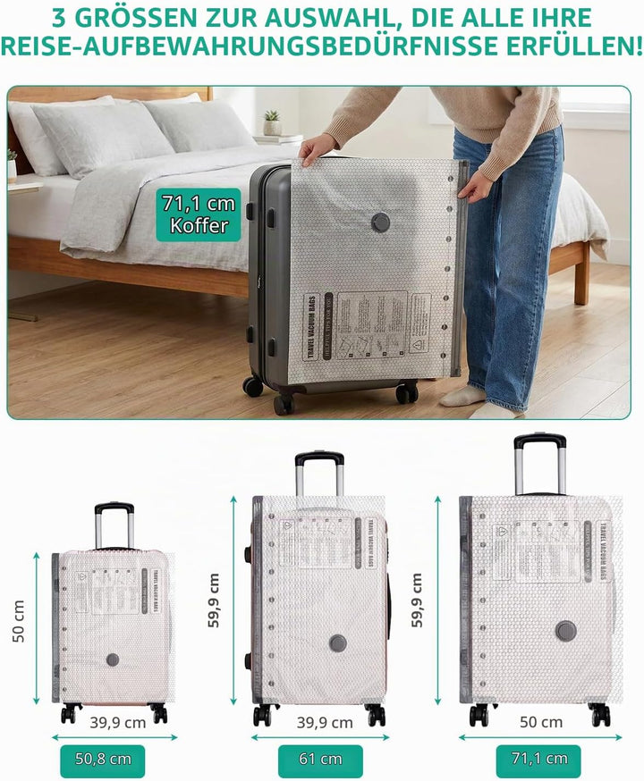 Vakuumbeutel für Kleidung mit Kabellose Elektrischer Vakuumpumpe, ORIA Vakuumbeutel Reise Wiederverw