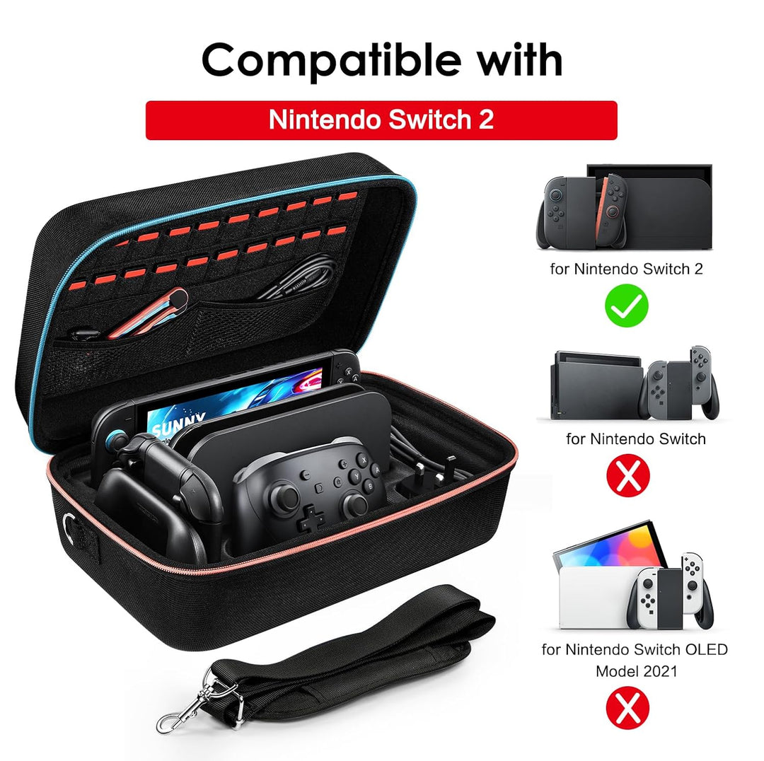 ivoler Tasche Kompatibel mit Nintendo Switch 2 Model 2025, Deluxe Harte Tragetasche Schutz Portable