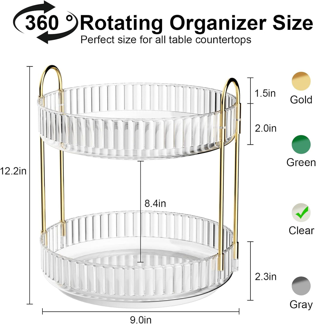 MOACC Make Up Kosmetik Organizer, 360° Drehbar Aufbewahrung, Schmink Organizers für Dresser Schminkt