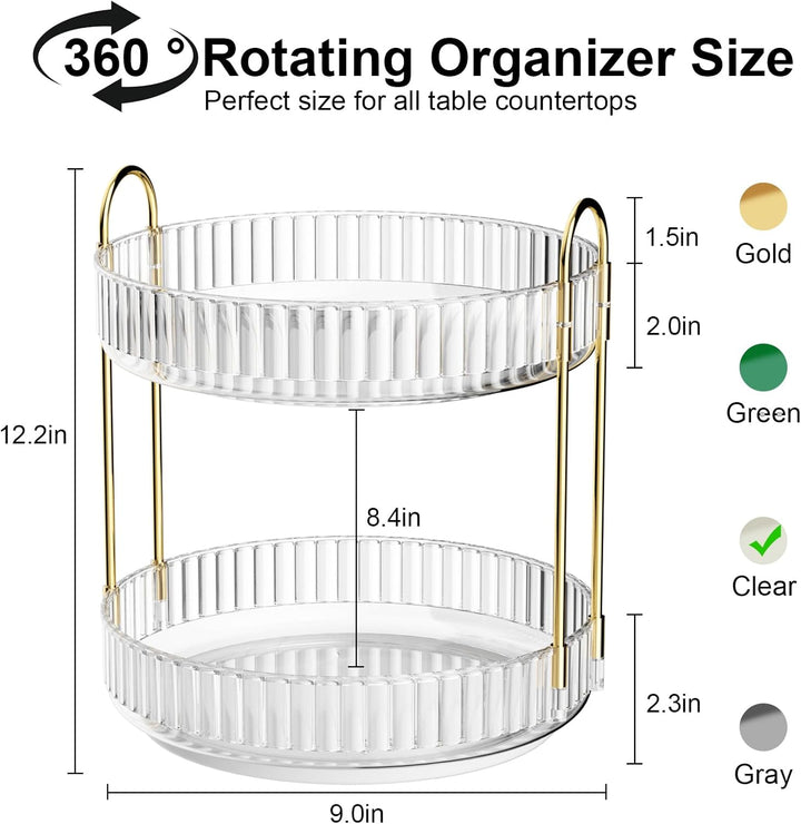 MOACC Make Up Kosmetik Organizer, 360° Drehbar Aufbewahrung, Schmink Organizers für Dresser Schminkt
