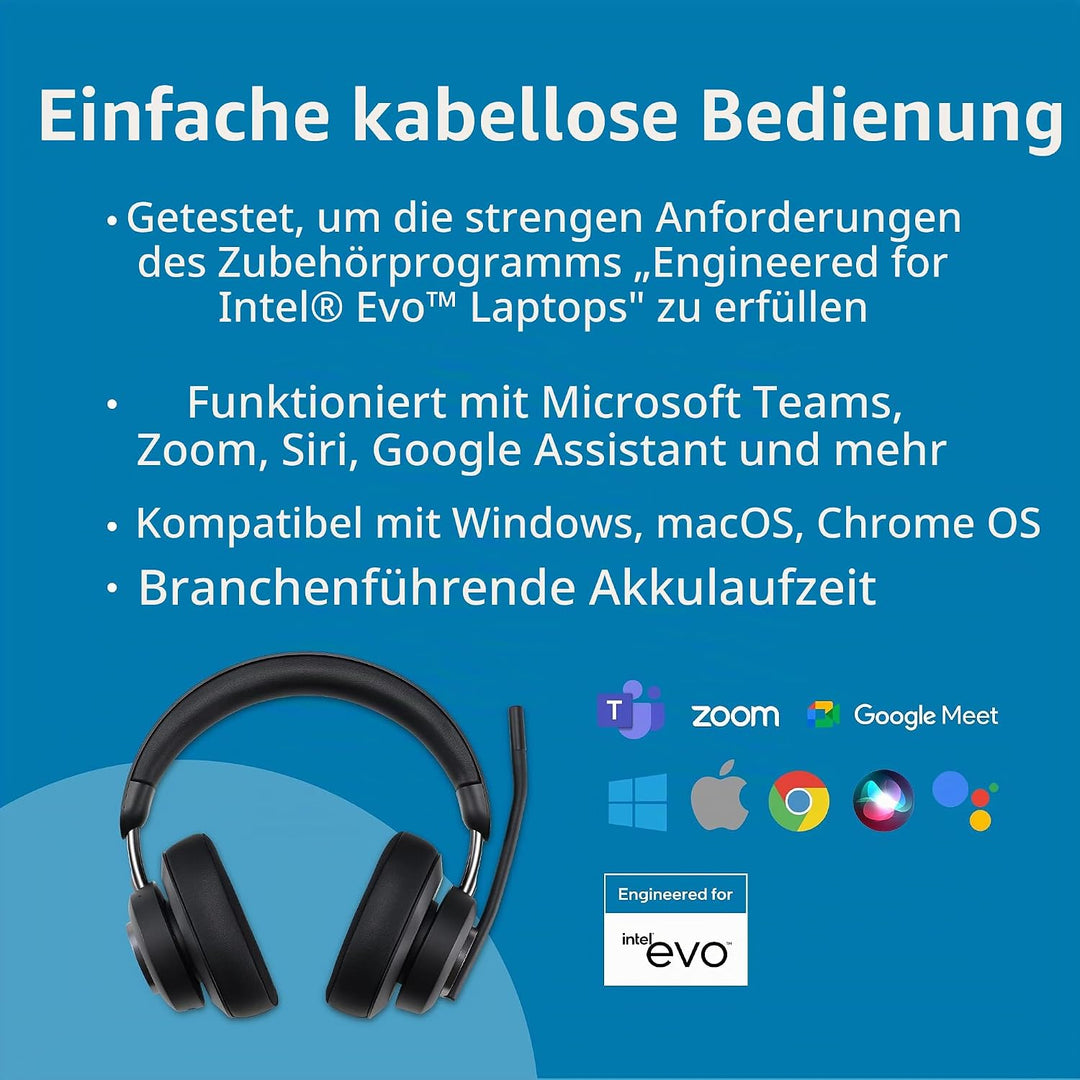 Kensington H3000 Over-Ear Bluetooth Kopfhörer mit Mikrofon, Windows- und Mac-kompatibles kabelloses