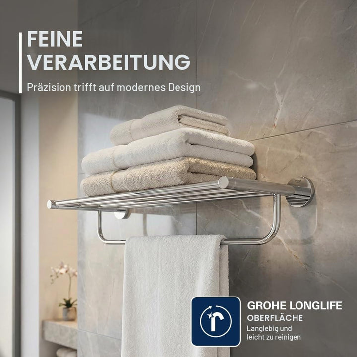 GROHE Essentials | Badaccessoires - Badetuchhalter | mit Ablage | 40800001