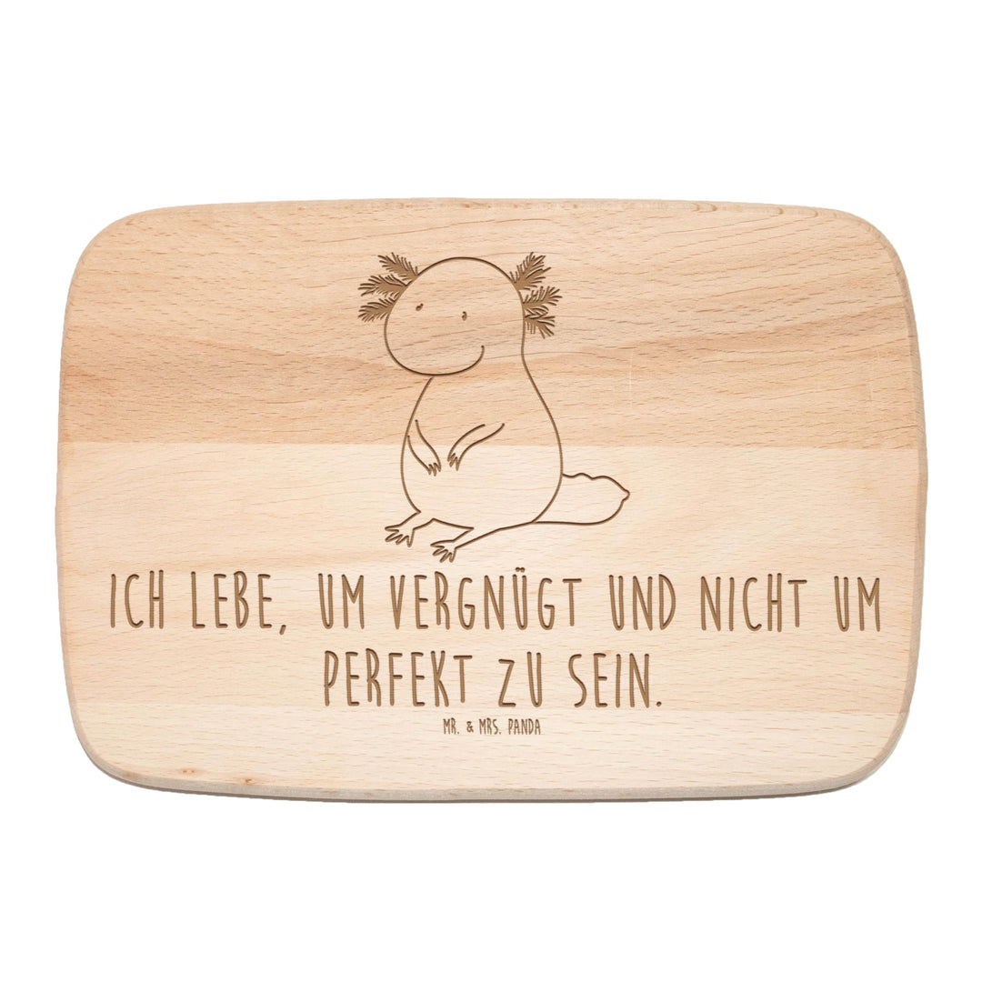 Mr. & Mrs. Panda Massivholz Schneidebrett Axolotl Niedlich - Geschenk, vesperbrett, schneidbrett, Fr