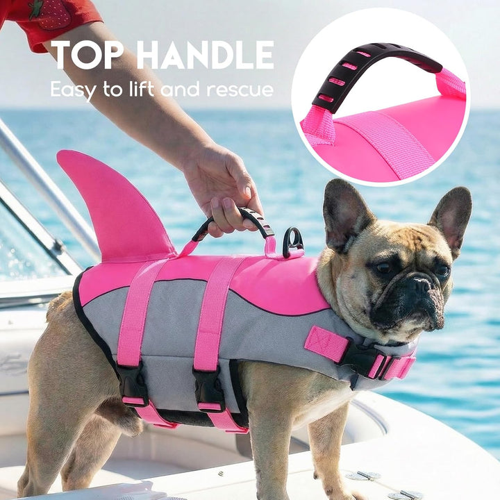 ASENKU Schwimmweste Hund, Hunde Rettungsweste zum Schwimmen, Bootfahren, Hunde Hai Schwimmwesten, Hu