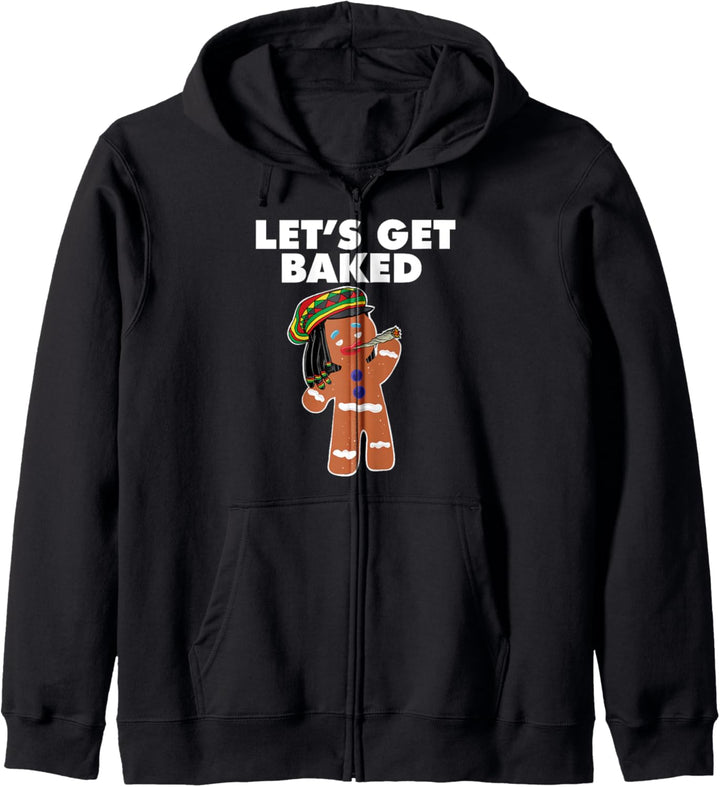 Let's Get Baked Gingerbread man smoking weed Christmas Kapuzenjacke