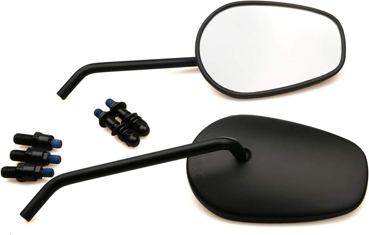 Iguana Custom Parts – Paar Motorrad-Rückspiegel, zugelassen HD Style, mattschwarz, mit Schrauben für