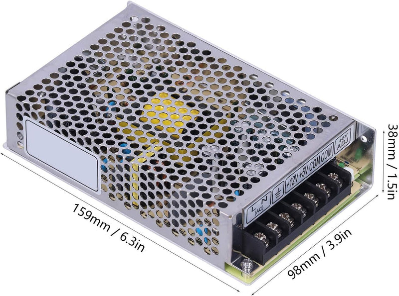 D-60A LED-Schaltnetzteil Universelles Geregeltes Schaltnetzteil Doppelausgang DC 5V / 4A 12V / 3A Ei