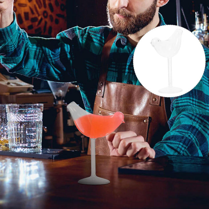 YARNOW 4Pcs Cocktail Glas Becher Cocktail Glas Vogel Form Transparent Glas Tasse Dekorative Cocktail