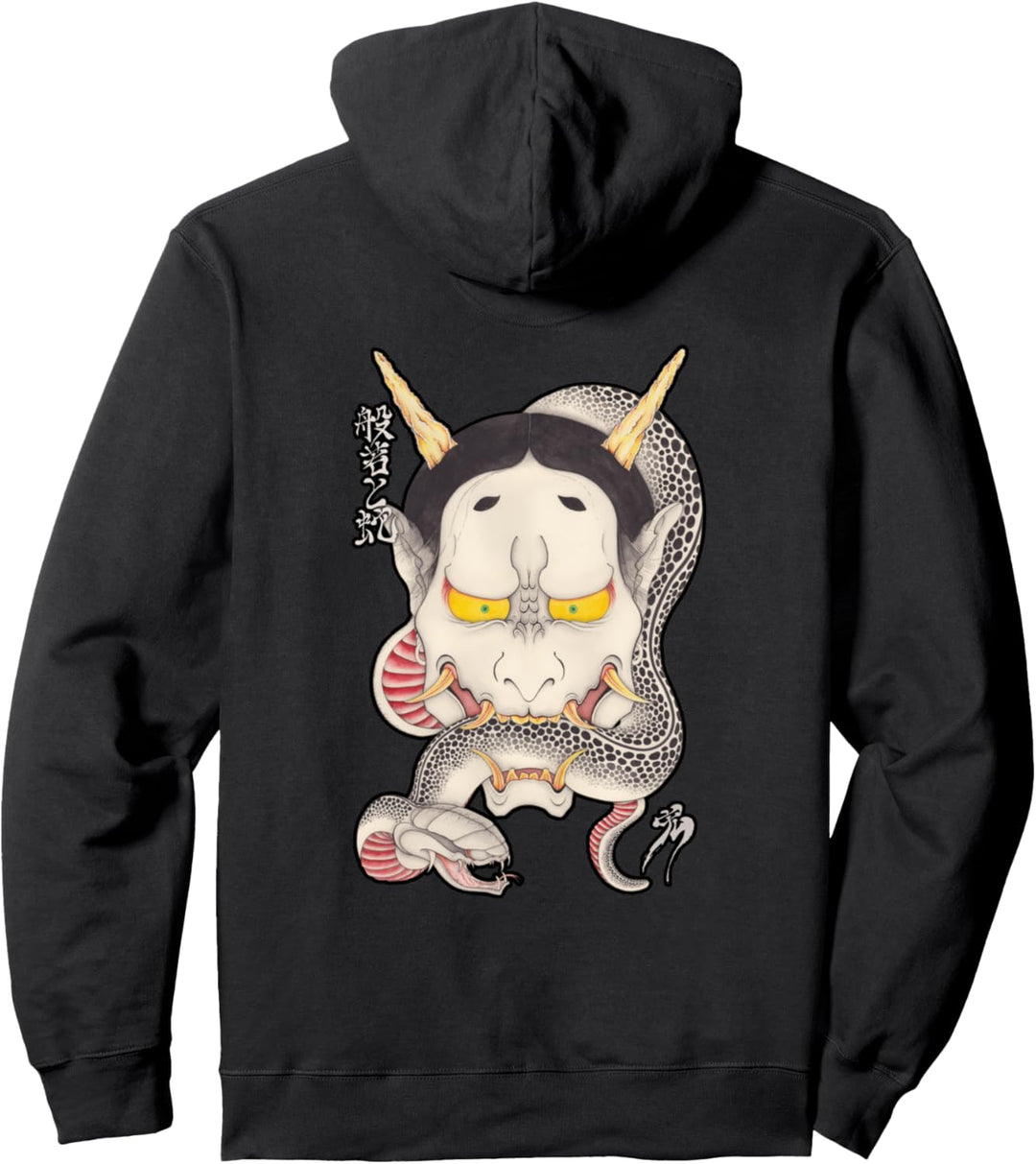 Hannya Kijo Japanischer Schlange Dämon Design Hannya Kijo Pullover Hoodie