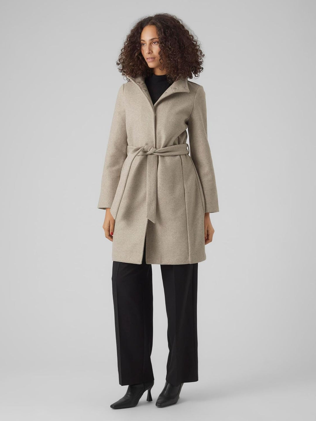 VERO MODA Female Mantel VMPOPALLY Mantel | Coat L Silver Mink/Detail:melange, L Silver Mink/Detail:m