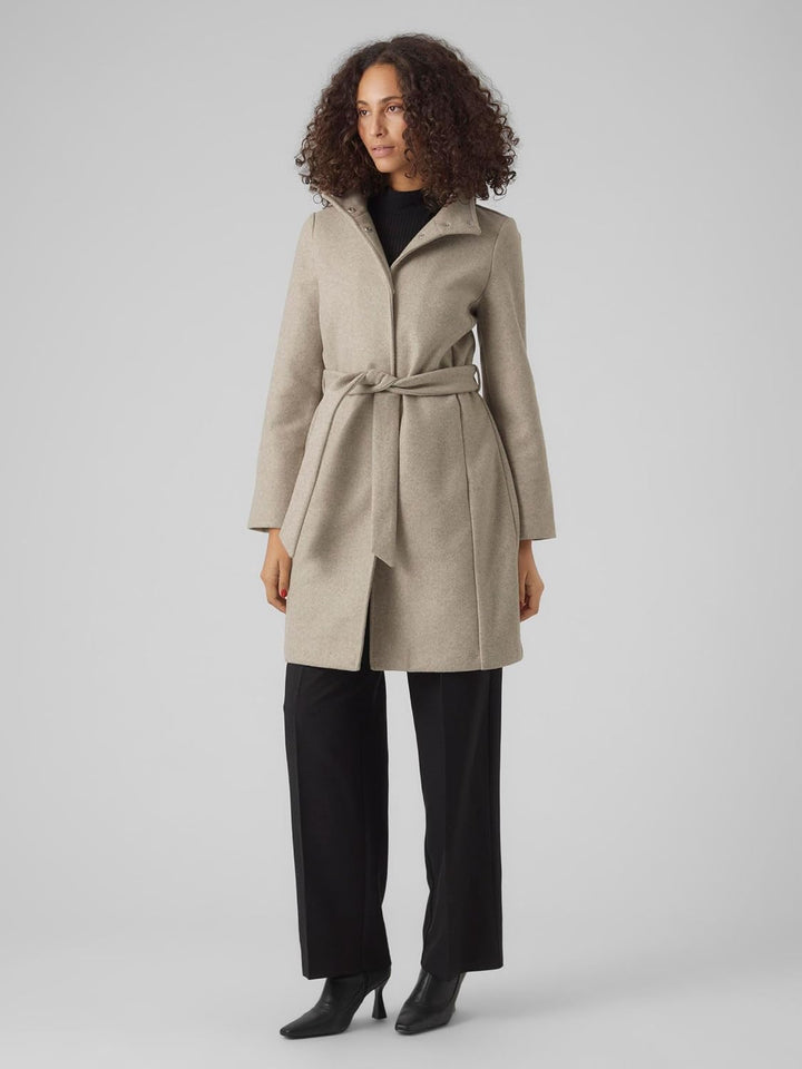 VERO MODA Female Mantel VMPOPALLY Mantel | Coat L Silver Mink/Detail:melange, L Silver Mink/Detail:m