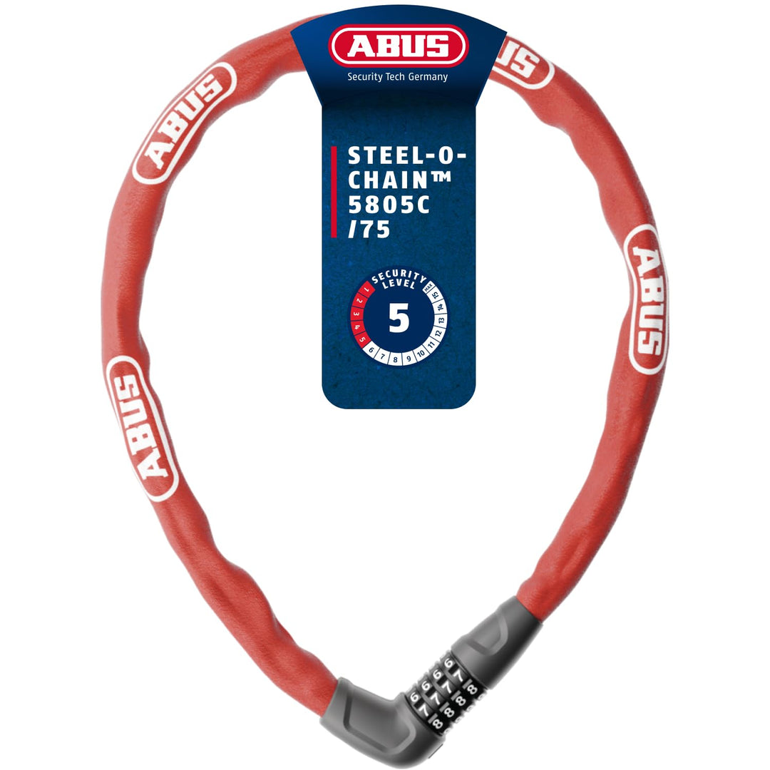 ABUS Kettenschloss Steel-O-Chain 5805C – Zahlenschloss aus 5 mm starken Stahlkette – ABUS-Sicherheit