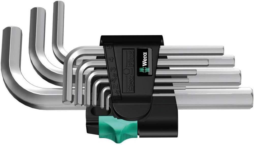Wera 950 PKL/9 SM N Winkelschlüsselsatz, metrisch, gestellverchromt, 9-teilig, 05022087001 & 950/9 S