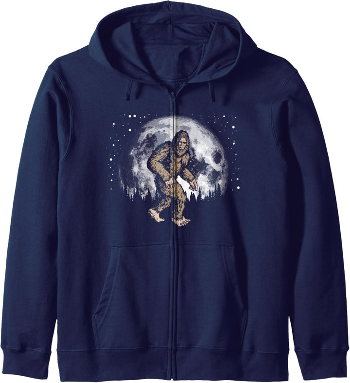 Retro Bigfoot Silhouette Moon and Stars Vintage Sasquatch Kapuzenjacke