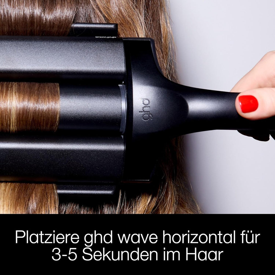 ghd triple barrel waver in schwarz – für schnelle, lockere Beach Waves, die den ganzen Tag halten, w