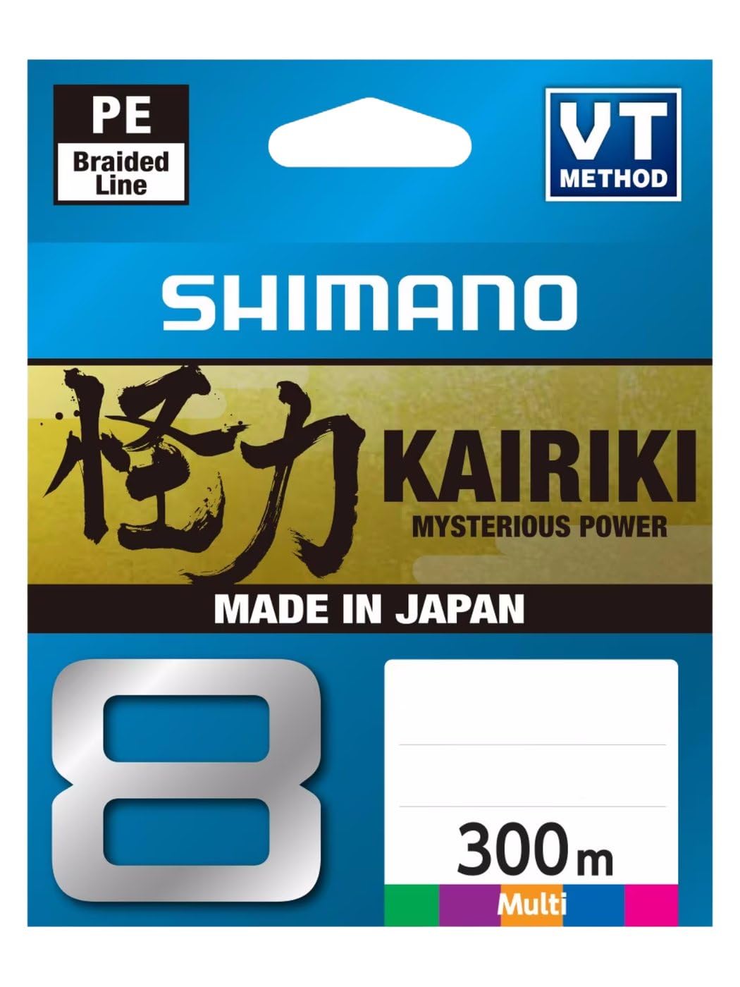Shimano Kaïki 8, 300 Meter, Mehrfarbig, geflochtene Angelschnur, 59WPLA68R2 0.28mm / 29.3kg, 300m, 0