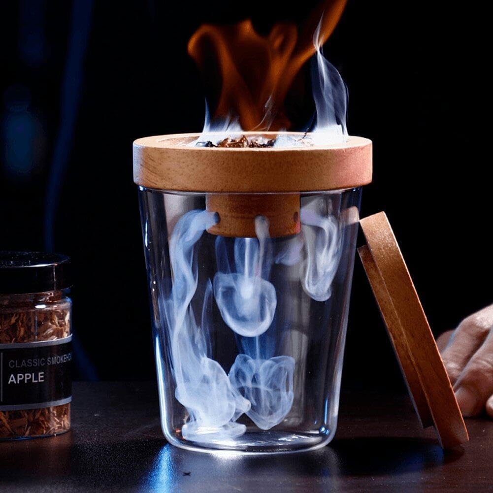 Cocktail -Raucher -kit Bourbon Whisky Holz Geräucherte Bartending Sägemehl Raucher Set Bar Accessoir