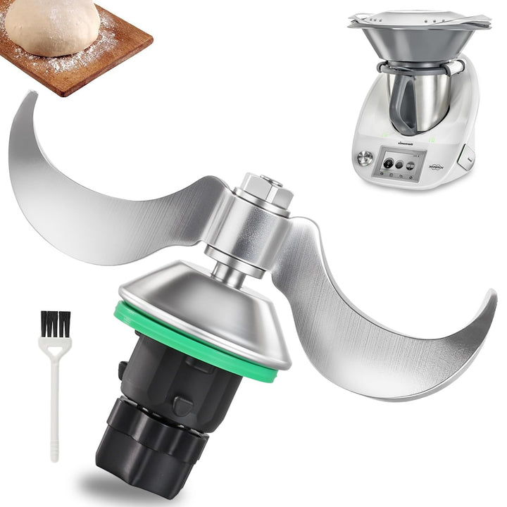 Edelstahl Teigmesser für Vorwerk Thermomix TM6 / TM5, Präzises Mixmesser Ersatzteil, Kein Teigrückst