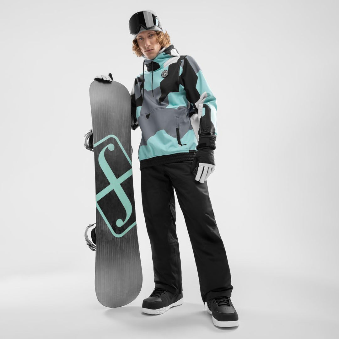SIROKO W1 Ski- & Snowboardjacke Herren Wasserdicht Wärmeschutz Fronttasche Wintersport XS Türkis/Gra