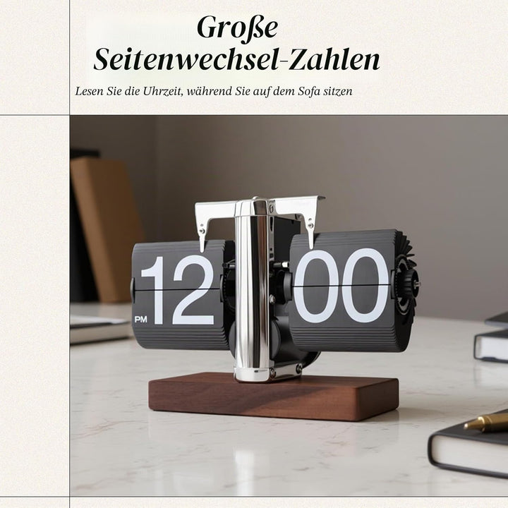 Gugxiom Flip-Tischuhr, Retro-Digitaluhr mit Umklappbarem Zifferblatt, Automatische, Batteriebetriebe