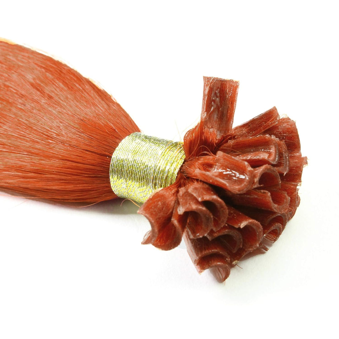 hair2heart Extensions Echthaar Bondings Glatt - 150 Strähnen 0.5g 50cm Kupferrot #130 Kupferrot 50cm
