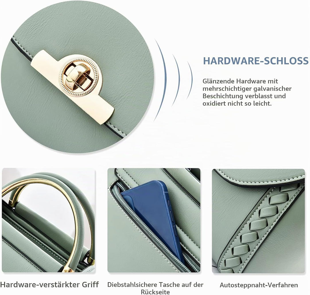 NICOLE &amp; DORIS Damen Handtasche Klein Umhängetasche PU Leder Handtaschen Elegante Schultertasche Cro