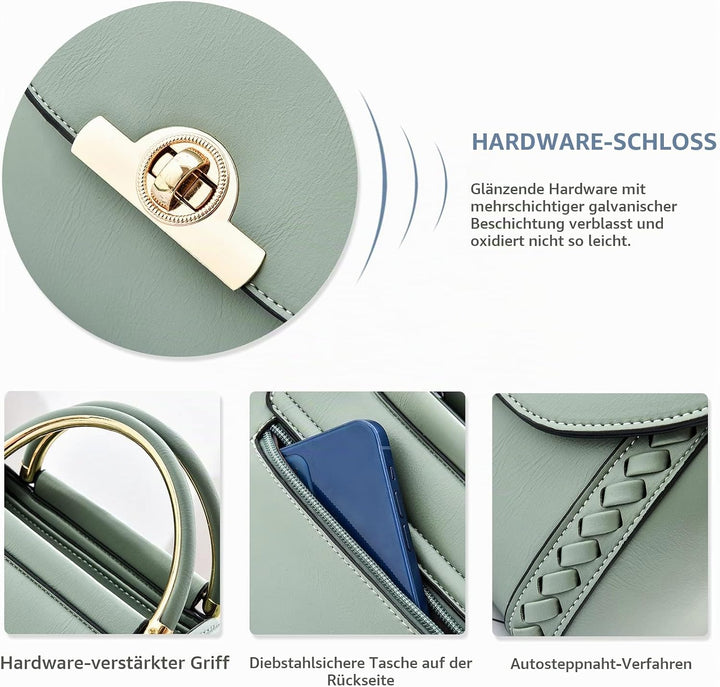 NICOLE &amp; DORIS Damen Handtasche Klein Umhängetasche PU Leder Handtaschen Elegante Schultertasche Cro
