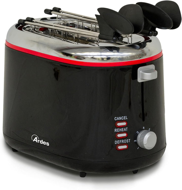 ARDES - AR1T25 Toaster mit Zangen für gefüllten Toast, 3 Garfunktionen und Timer, mit herausziehbare
