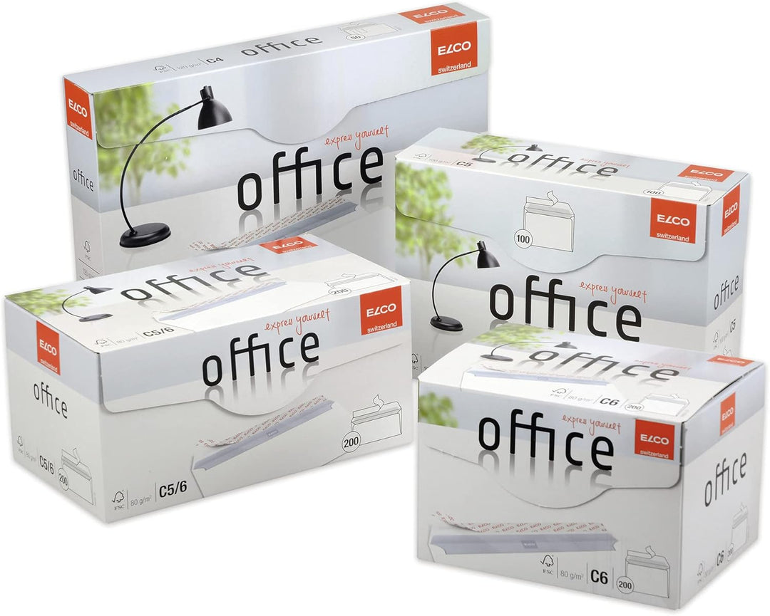 ELCO Office Umschlag DIN lang 80 g/m² FSC-zertifiziert mit Haftverschluss in Shop-Box 200 Stück weis