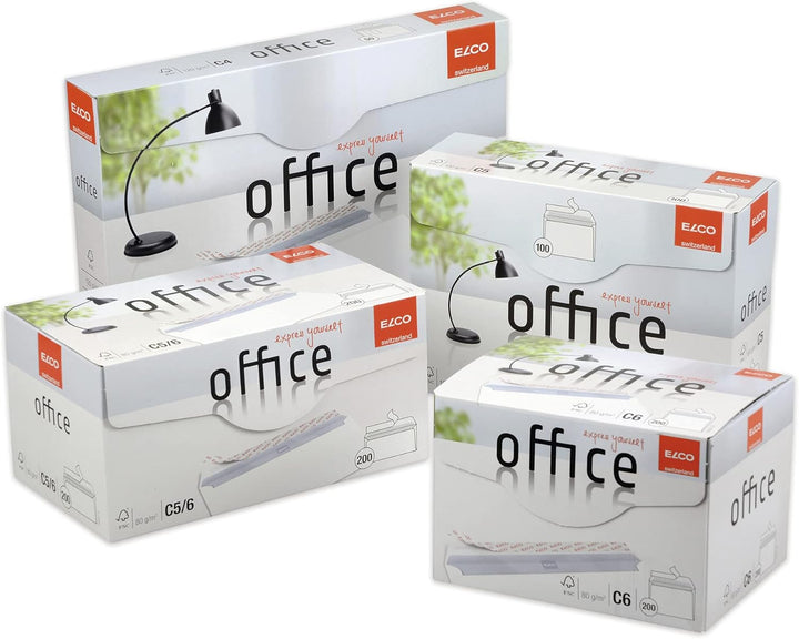 ELCO Office Umschlag DIN lang 80 g/m² FSC-zertifiziert mit Haftverschluss in Shop-Box 200 Stück weis