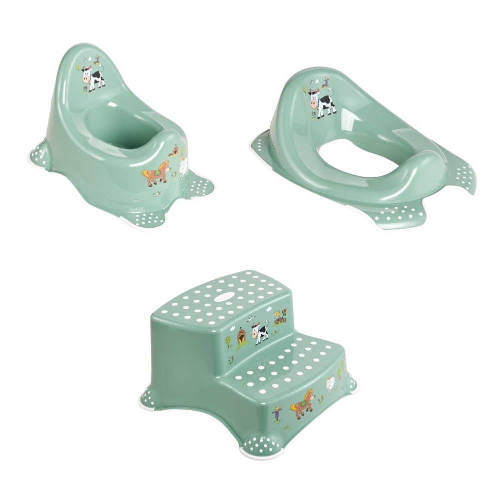 keeeper Funny Farm-Set Babytopf adam + Toilettensitz ewa + Zweistufiger Tritthocker igor, Babytopf a