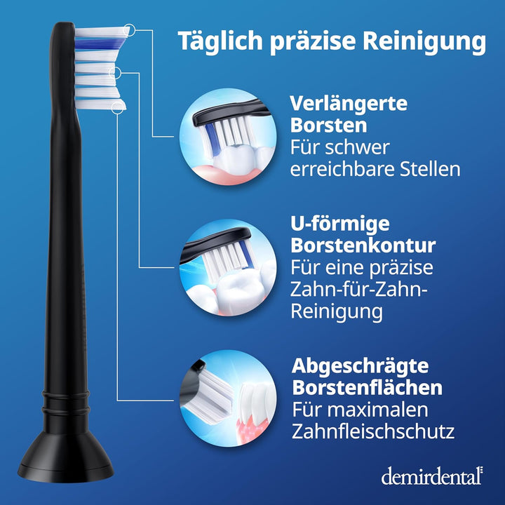 8er demirdental Ersatzbürsten passend für Philips Sonicare, Mini Sensitive Aufsätze & Aufsteckbürste
