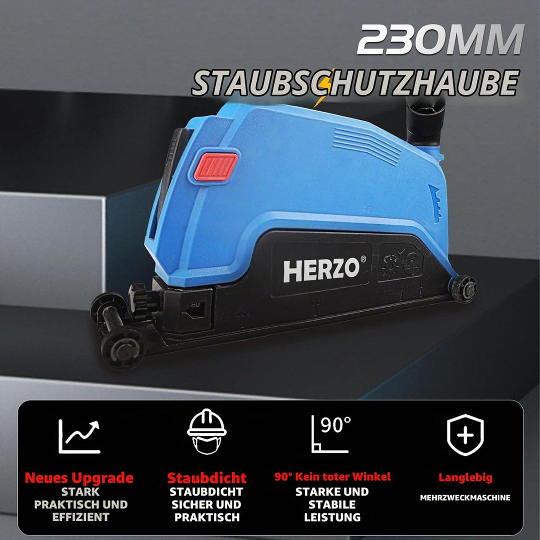 HERZO Absaughaube für Winkelschleifer 230mm mit Diamanttrennscheibe 230x22,2 mm Standard 230mm Absau