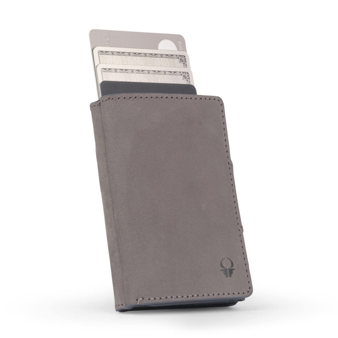 DONBOLSO Wallet Flip Geldbörse Herren - Slim Wallet mit Flipcase - Leder Kartenetui mit RFID Schutz
