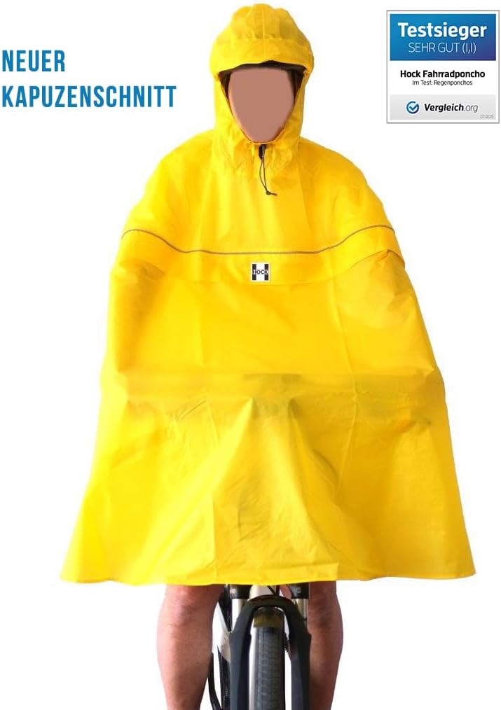 HOCK - DAS ORIGINAL und echter TESTSIEGER* - Fahrrad Regenponcho mit Kapuze - Fahrradponcho Wasserdi