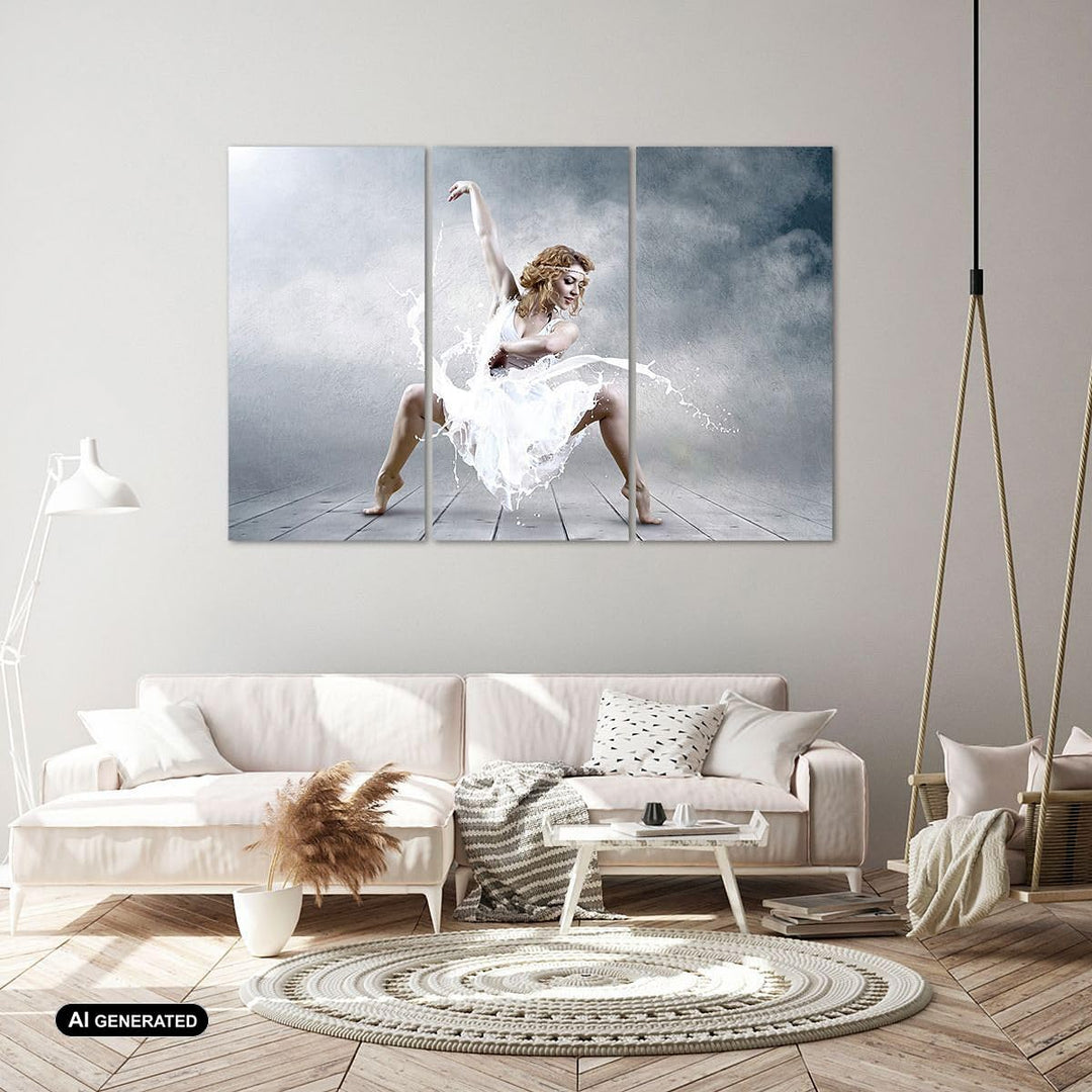 ARTTOR Bilder auf Leinwand 100x70cm Leinwandbild Frau Tänzerin Ballett Gross Wanddeko Bild Schlafzim