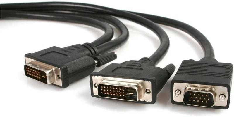 StarTech.com 1,8m DVI-I auf DVI-D und HD15 VGA Splitter Kabel, DVI zu VGA Video-Kabel