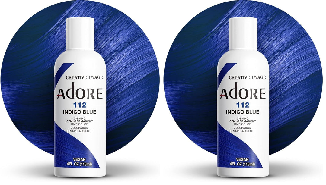 Adore Shining Semipermanente Haarfarbe, 112 Indigoblau (Packung mit 2) 112 Indigoblau 118 ml (2er Pa